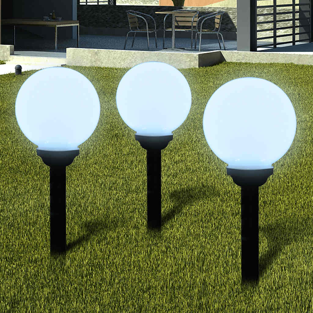 40864 vidaXL Outdoor Pathway Lamps 3 pcs LED 20 cm with Ground Spike 1