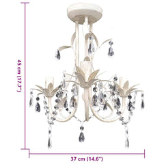 vidaXL Chandelier | Antique white | Acrylic, Metal | Medium | Luxury 5