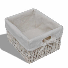 Wooden Cabinet 3 Left Weaving Baskets White, image 6