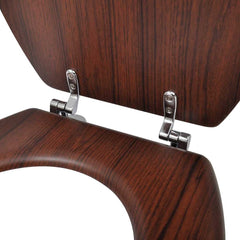 vidaXL WC Toilet Seat MDF Lid Simple Design Brown 6