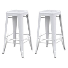 vidaXL Bar Stools 2 pcs White Steel 2