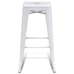 vidaXL Bar Stools 2 pcs White Steel 4