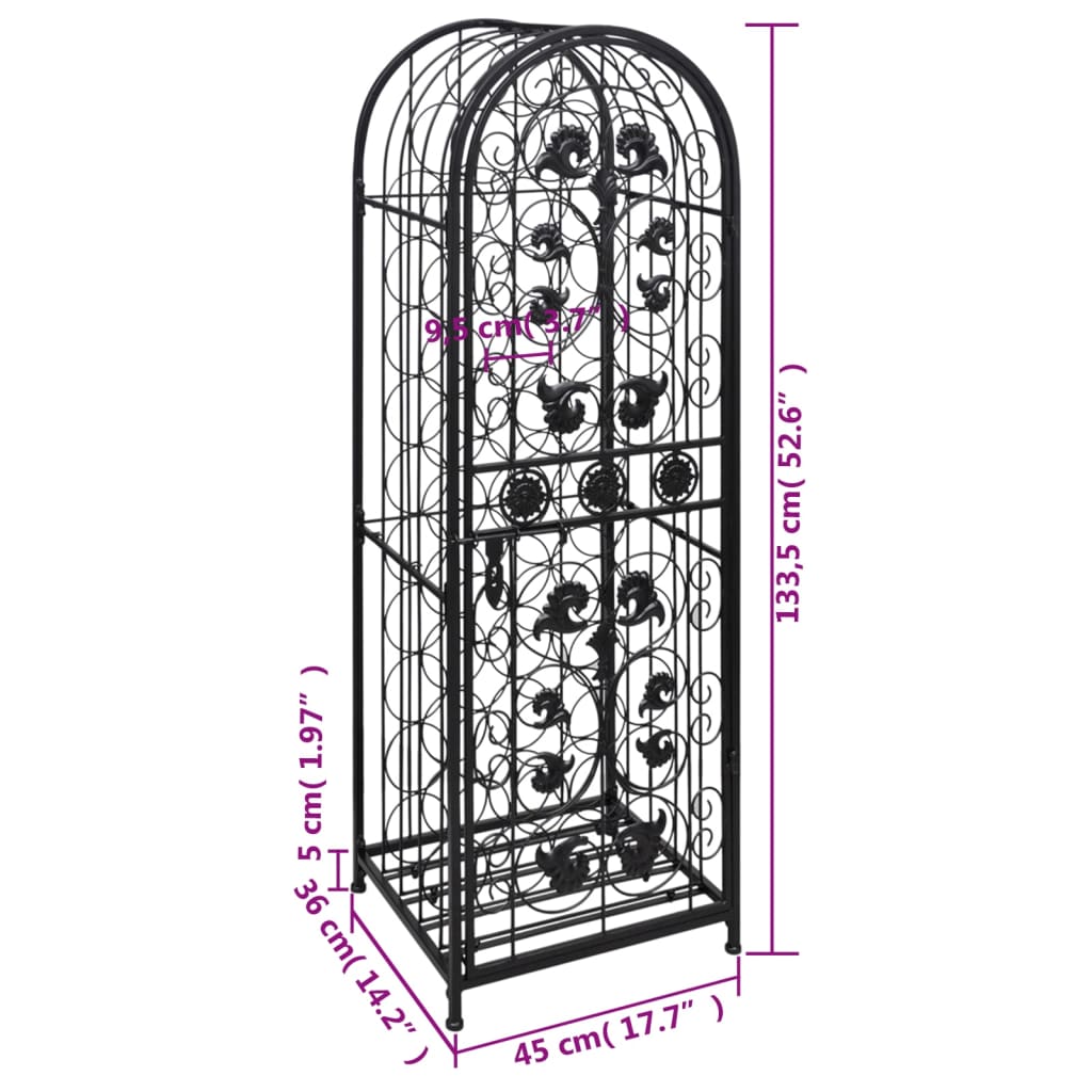 vidaXL Wine Rack for 45 Bottles Metal 5