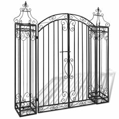 Garden Gate Black Wrought Iron 122 cm 134 cm 20.5 cm