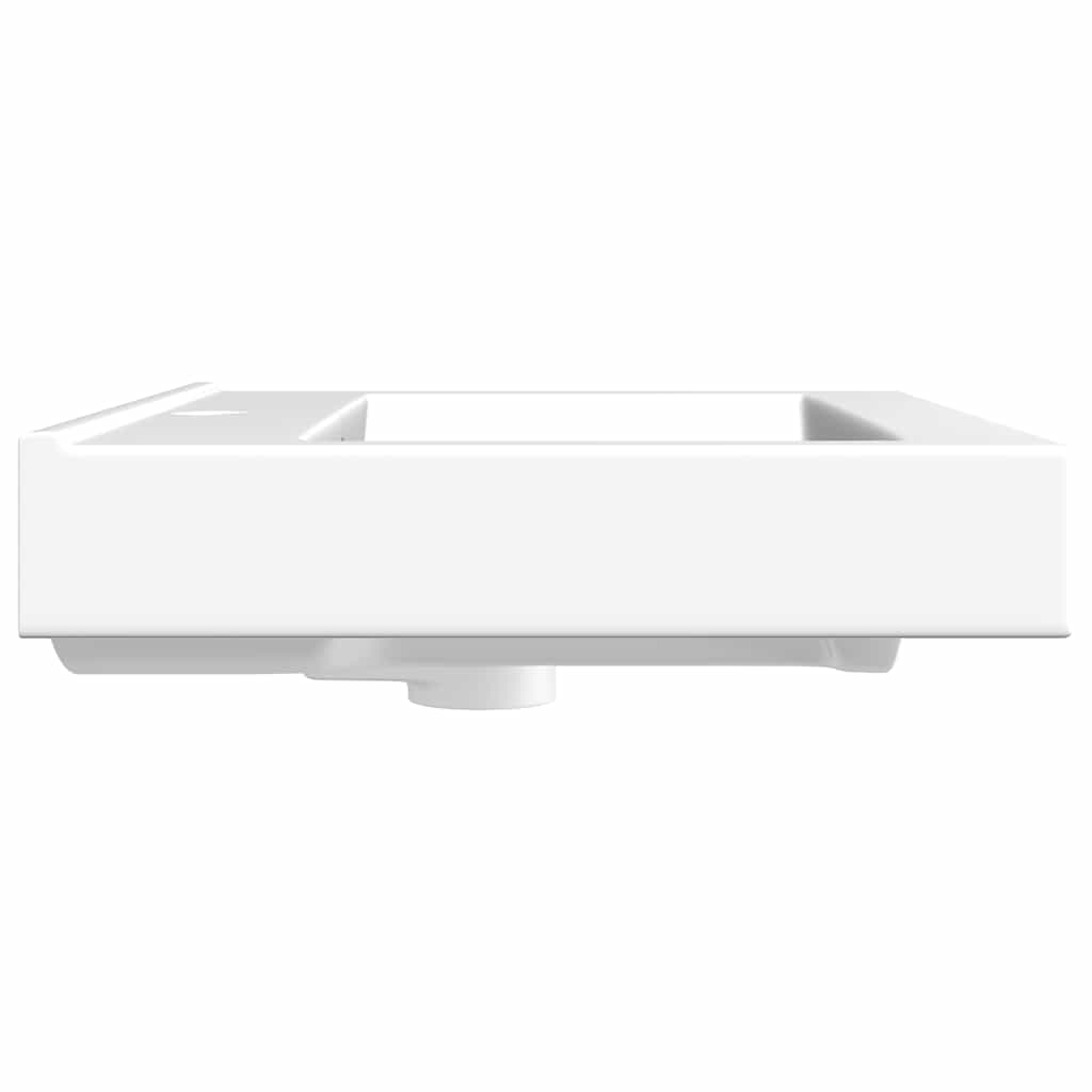 Rectangular Ceramic Basin Sink White with Faucet Hole 60x46 cm 5
