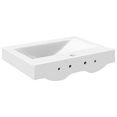 Luxury Ceramic Basin Rectangular Sink with Faucet Hole 60 x 46 cm White