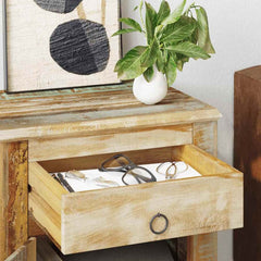 vidaXL End Table with 1 Drawer 1 Door Reclaimed Wood 4