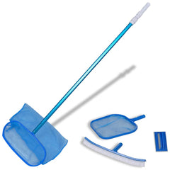 vidaXL Pool Cleaning Set Brush 2 Leaf Skimmers 1 Telescopic Pole 1