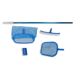 vidaXL Pool Cleaning Set Brush 2 Leaf Skimmers 1 Telescopic Pole 2