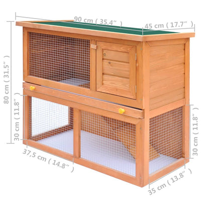 Outdoor Rabbit Hutch Small Animal House Pet Cage 1 Door Wood