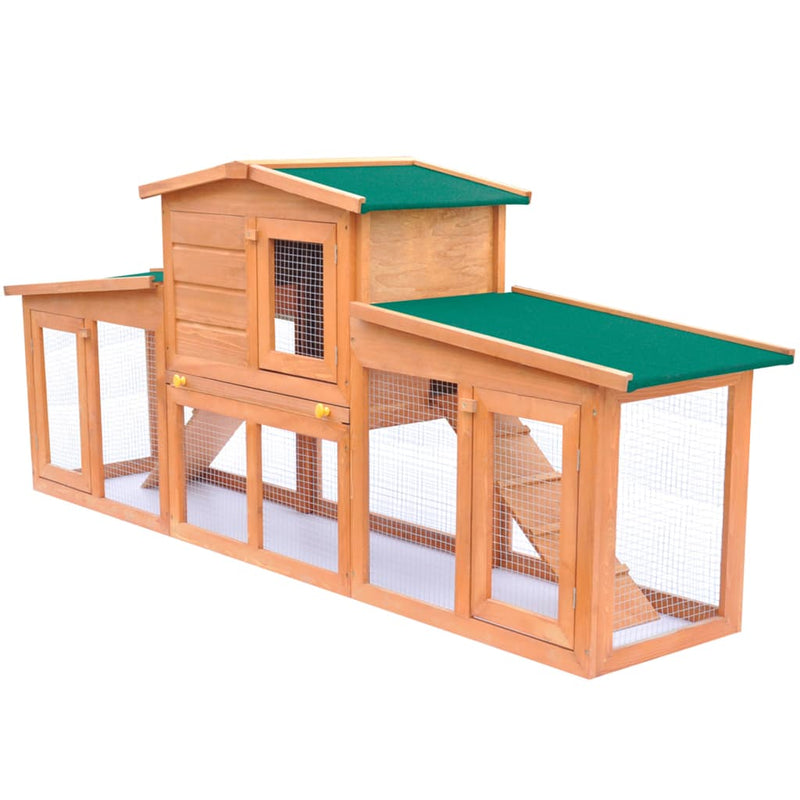 Large Rabbit Hutch Small Animal House Pet Cage with Roofs Wood