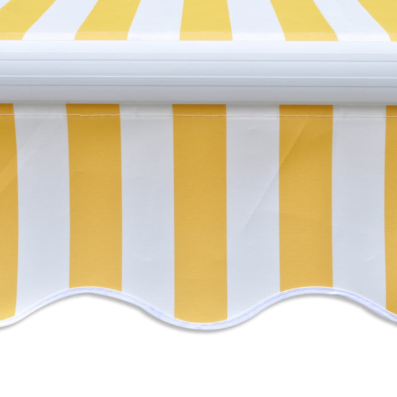 Awning Top Sunshade Canvas Yellow & White 4 x 3 m (not for individual sales)