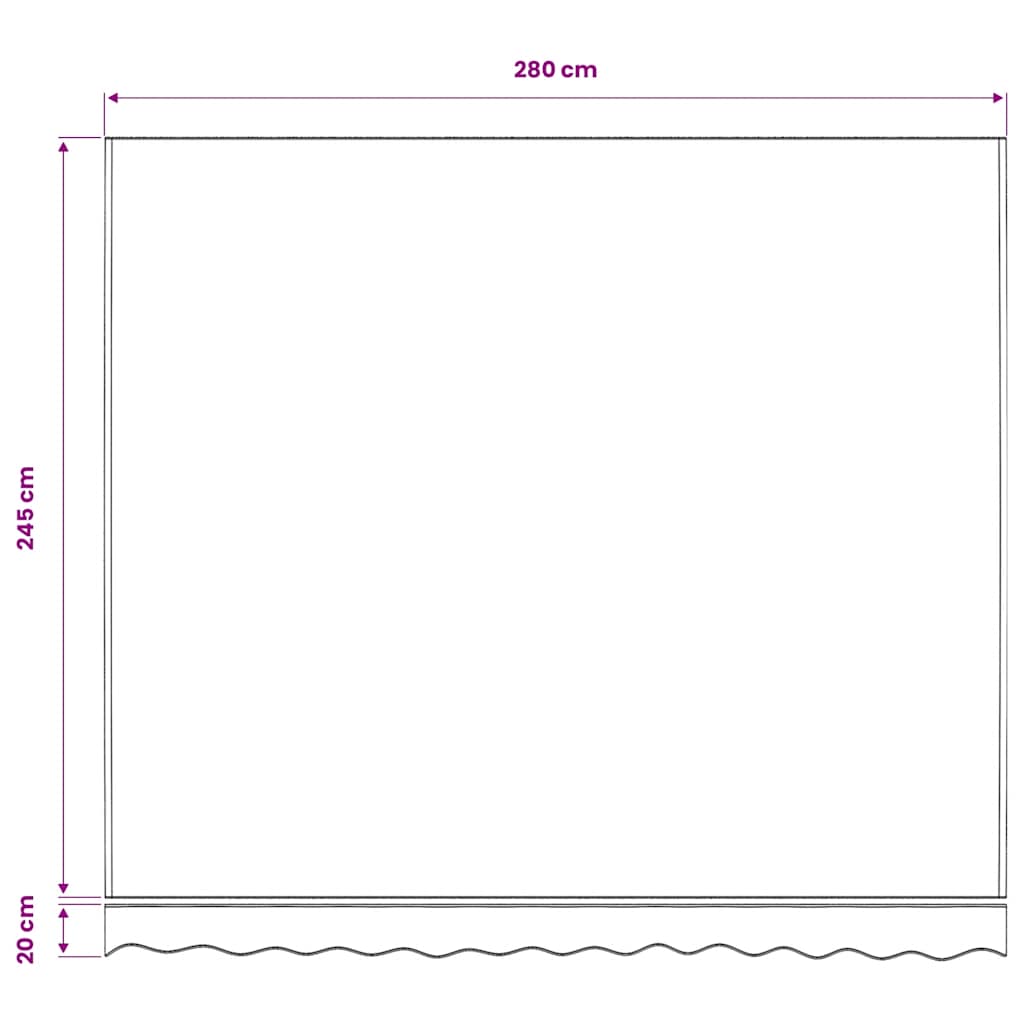vidaXL Awning Replacement Fabric Yellow and White 300x250 cm Polyester 5