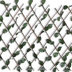 vidaXL Willow Trellis Fence 5 pcs with Artificial Leaves 180x90 cm 2