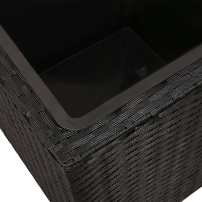 Garden Raised Beds 3 pcs Poly Rattan Black