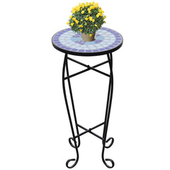 vidaXL Plant Stand | Blue and white | Iron and ceramic | Small 1
