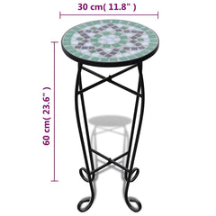 vidaXL Plant Stand | Green, white, black | Iron, ceramic | 30 cm diameter 5