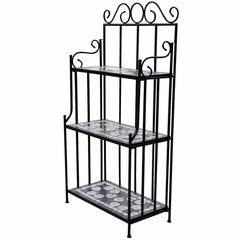 Plant Stand Plant Display White Mosaic Pattern Black