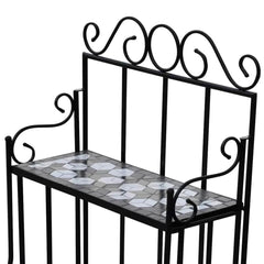 Plant Stand Plant Display White Mosaic Pattern Black