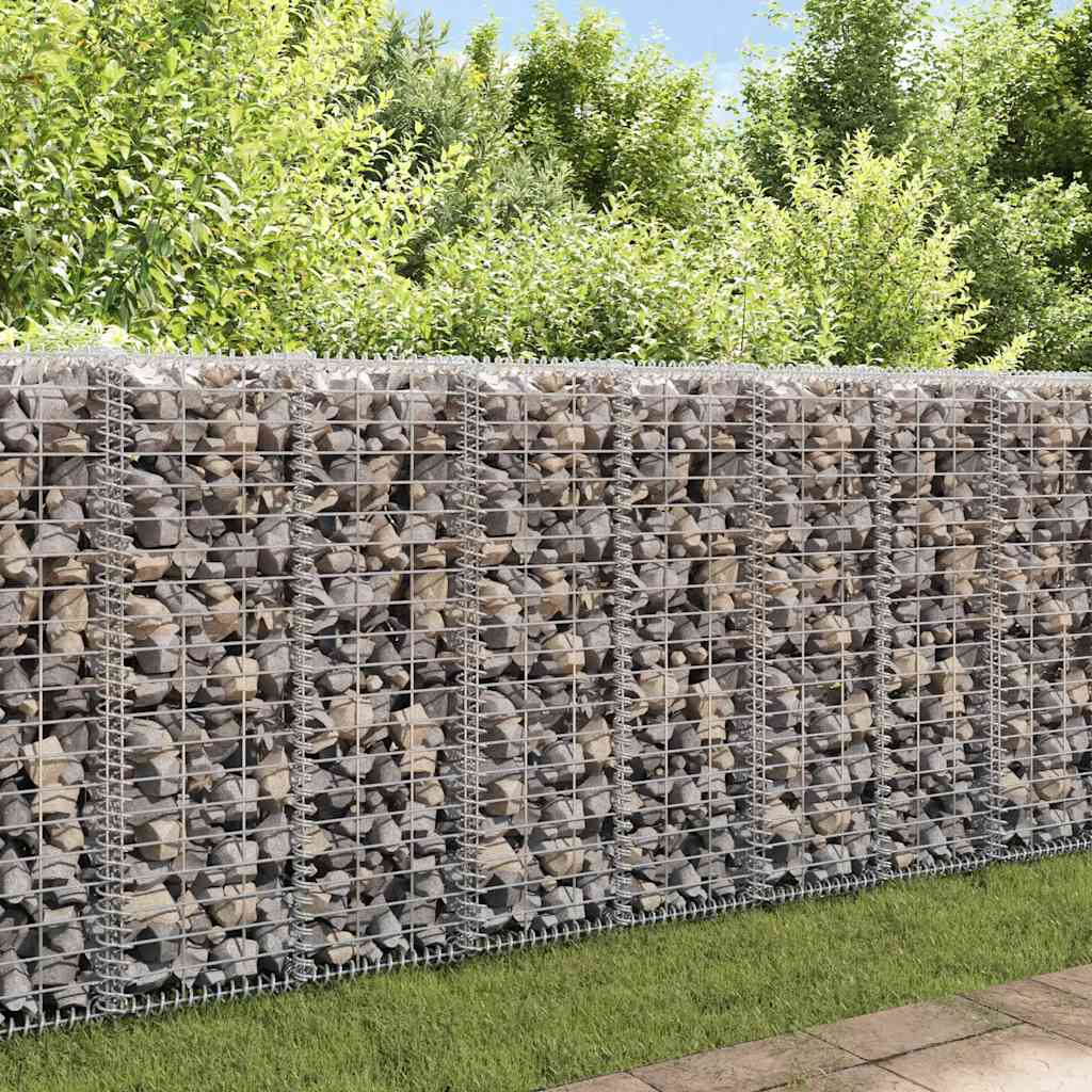 vidaXL Gabion Basket with Lids Galvanised Wire 100 x 30 x 30 cm 1