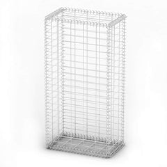 vidaXL Gabion Basket with Lids Galvanised Wire 100 x 50 x 30 cm 4