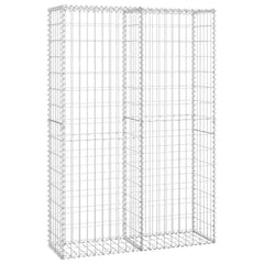 vidaXL Gabion Basket with Lids Galvanised Wire 150 x 100 x 30 cm 2