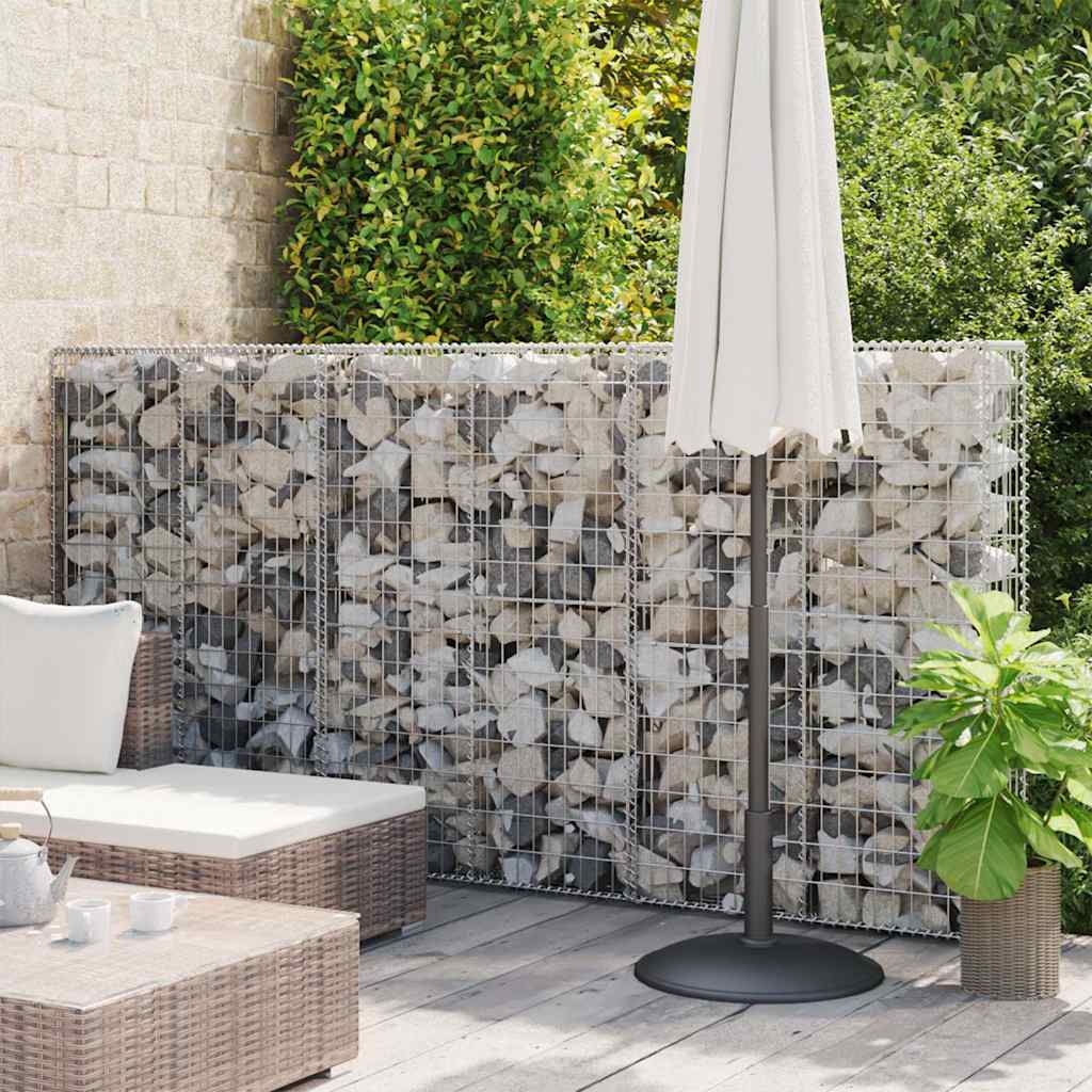 vidaXL Gabion Basket with Lids Galvanised Wire 150 x 100 x 30 cm 1