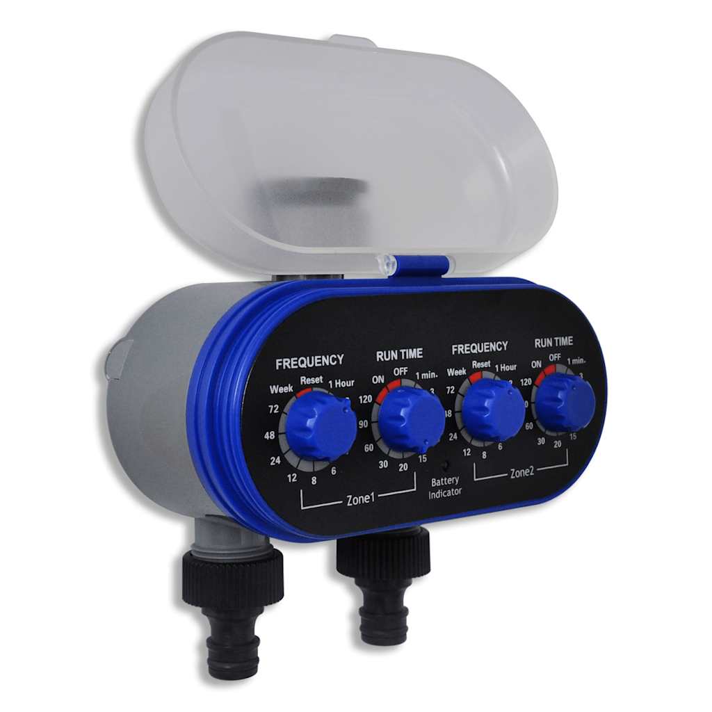 vidaXL Garden Electronic Automatic Water Timer Irrigation Timer Double Outlet 1