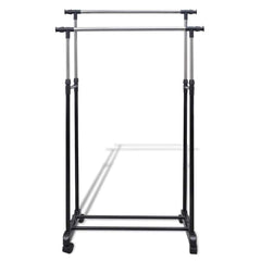 vidaXL Adjustable Clothes Racks 2 pcs 2 Hanging Rails 2