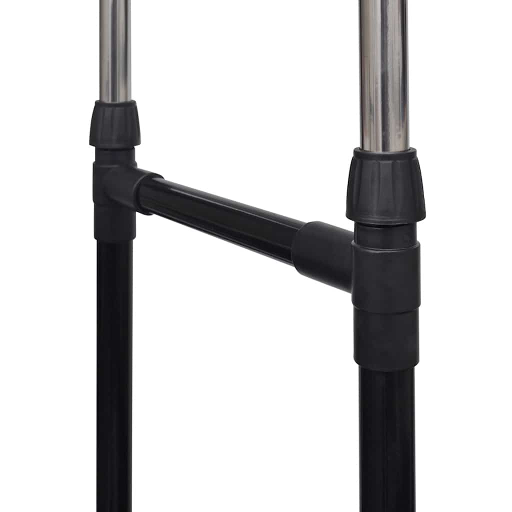 vidaXL Adjustable Clothes Racks 2 pcs 2 Hanging Rails 5