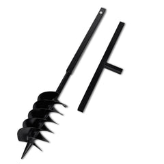 vidaXL Ground Drill with Handle Auger Bit 150 mm Three Spirals Steel Black 1
