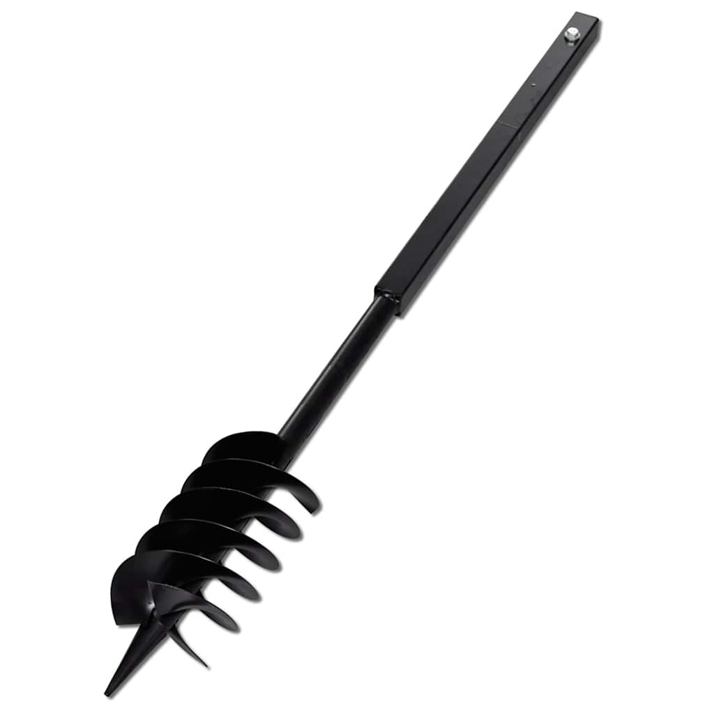 vidaXL Ground Drill with Handle Auger Bit 150 mm Three Spirals Steel Black 3