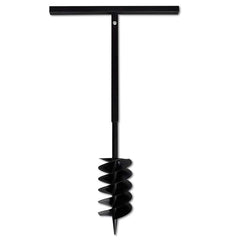 vidaXL Ground Drill with Handle Auger Bit 150 mm Three Spirals Steel Black 4
