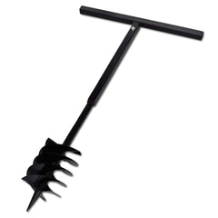 vidaXL Ground Drill with Handle Auger Bit 180 mm Three Spirals Steel Black 1