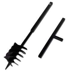 vidaXL Ground Drill with Handle Auger Bit 180 mm Three Spirals Steel Black 3