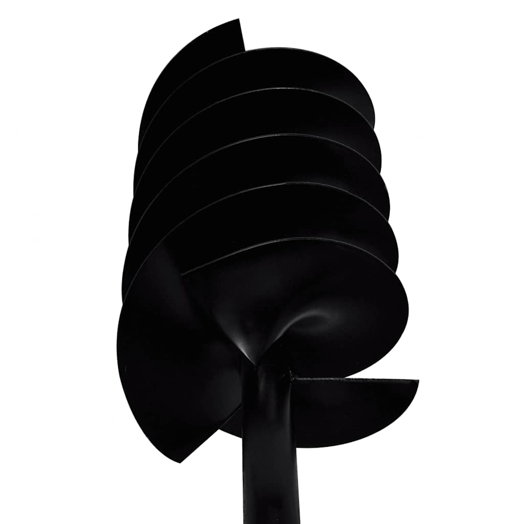 vidaXL Ground Drill with Handle Auger Bit 180 mm Three Spirals Steel Black 5