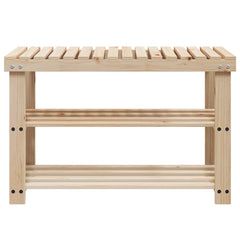 vidaXL 2-in-1 Shoe Rack with Bench Top Solid Fir Wood 3