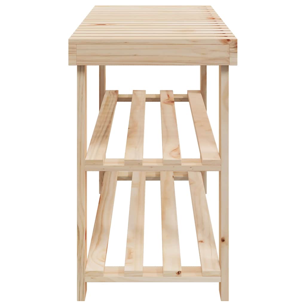 vidaXL 2-in-1 Shoe Rack with Bench Top Solid Fir Wood 4