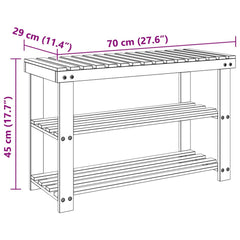 2-in-1 Shoe Rack with Bench Top Solid Wood 1