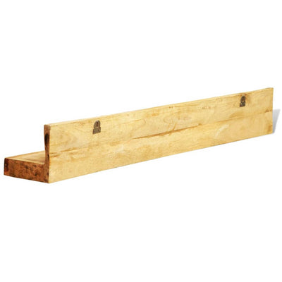 Display Shelf 2 pcs Solid Wood Wall-Mounted