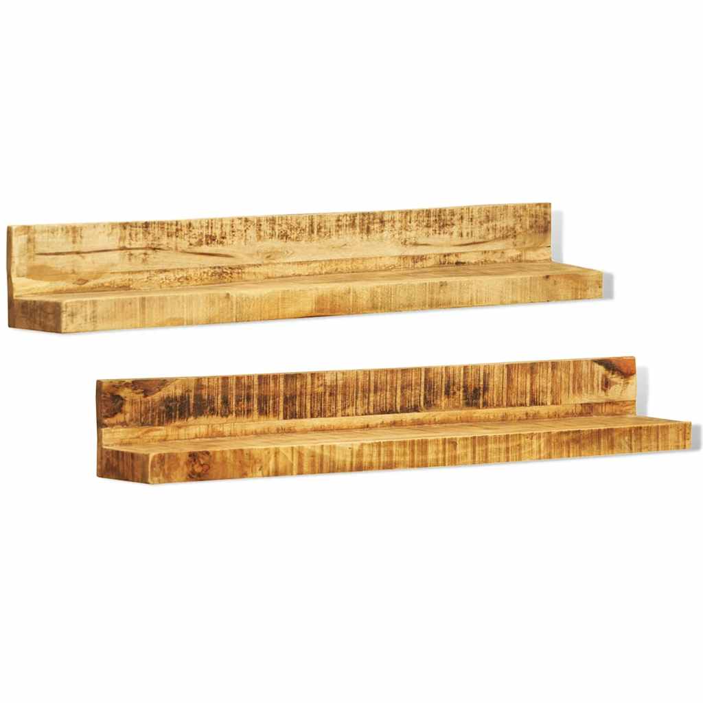 241088 vidaXL Display Shelf 2 pcs Solid Wood Wall-Mounted 3
