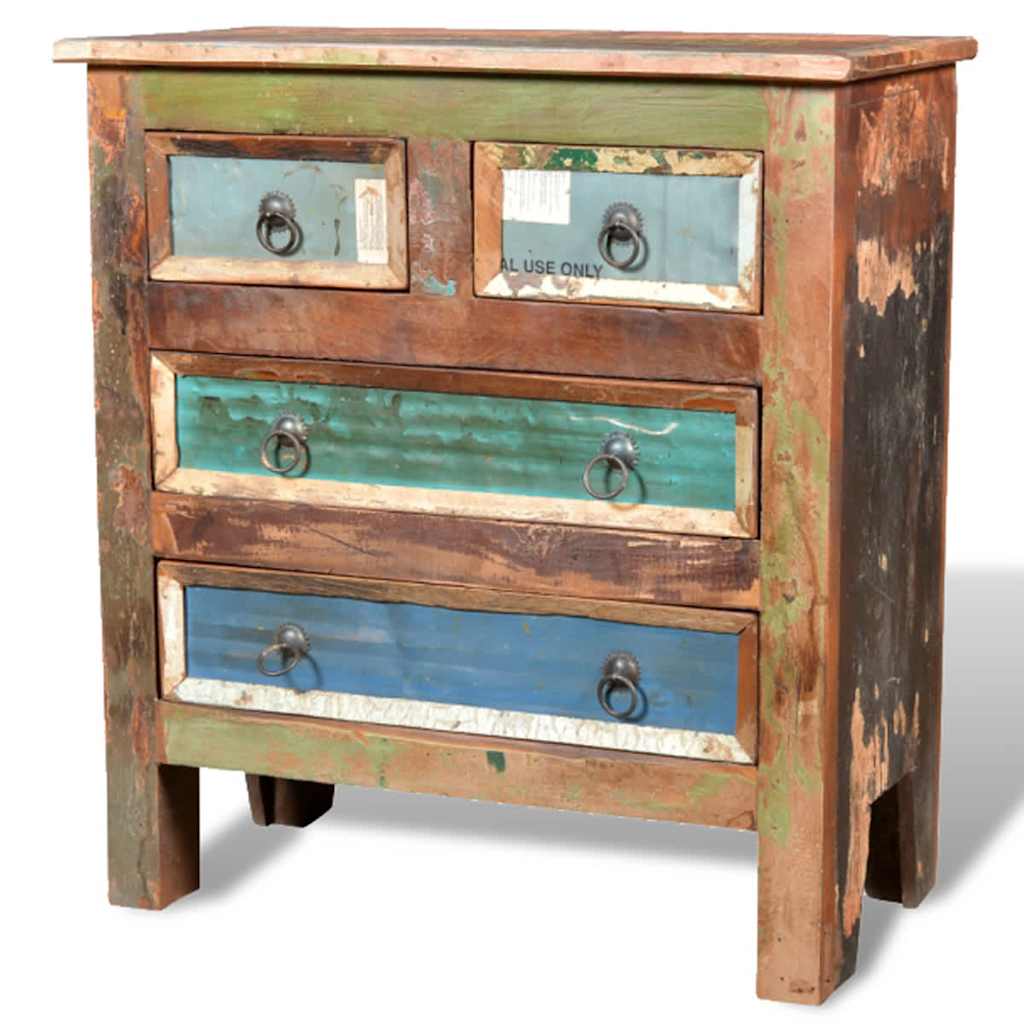vidaXL Reclaimed Cabinet Solid Wood with 4 Drawers 4