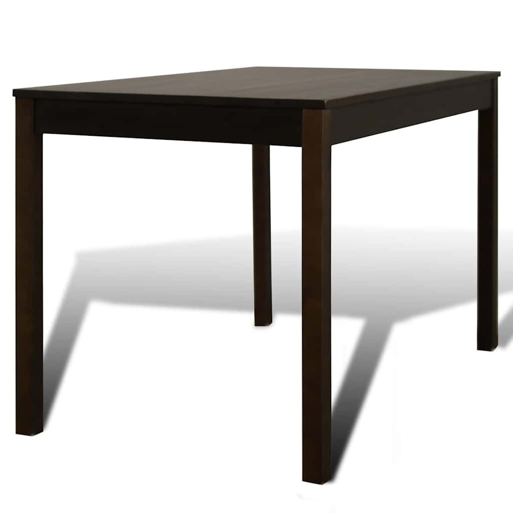 Wooden Dining Table with 4 Chairs Brown Dark brown