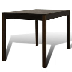 Wooden Dining Table with 4 Chairs Brown Dark brown