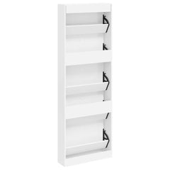 vidaXL Shoe Cabinet | White | Engineered wood, plastic, aluminium alloy | Medium 6