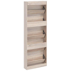 vidaXL Shoe Cabinet | Oak | Engineered wood | 59 x 17 x 169 cm | Shoe Cabinet 6