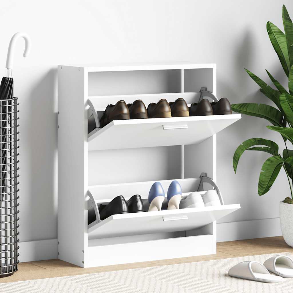 vidaXL Shoe Cabinet | White | Engineered wood, plastic, aluminium alloy | Medium 1