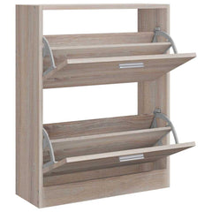 vidaXL Shoe Cabinet | Oak | Engineered wood, Plastic, Aluminium alloy | Medium 3