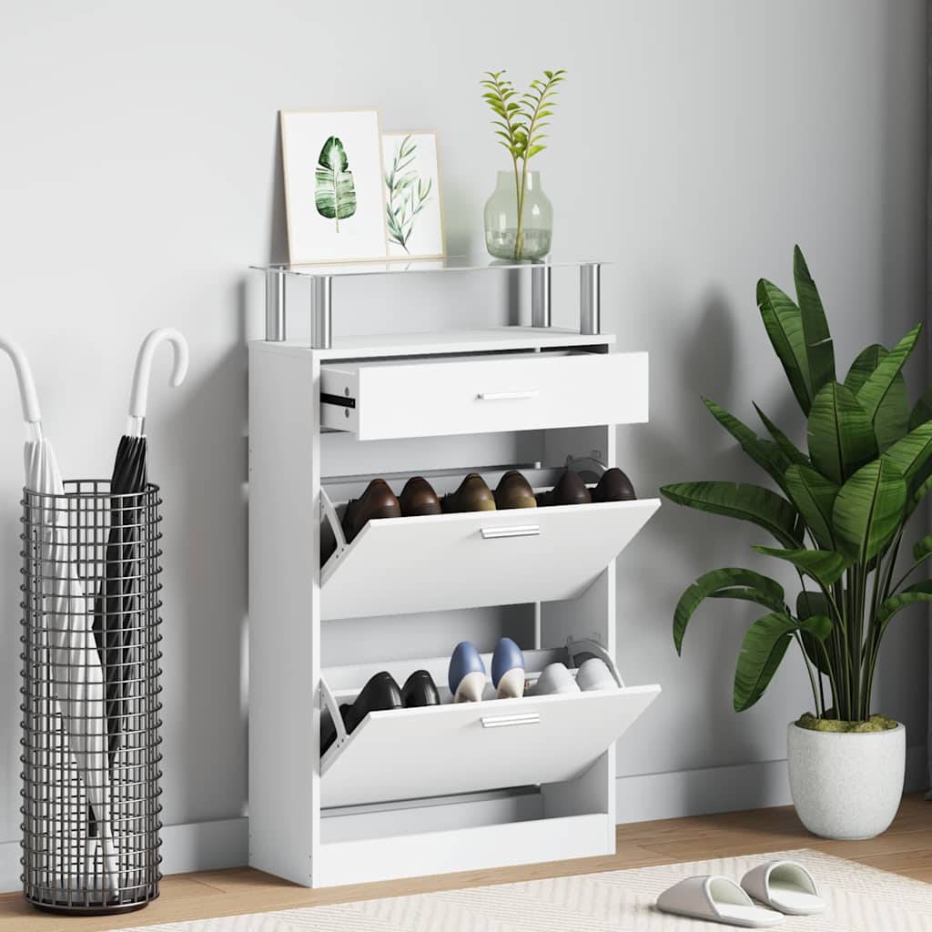 vidaXL Shoe Cabinet | White | Engineered Wood | Medium | Shoe Cabinet 1