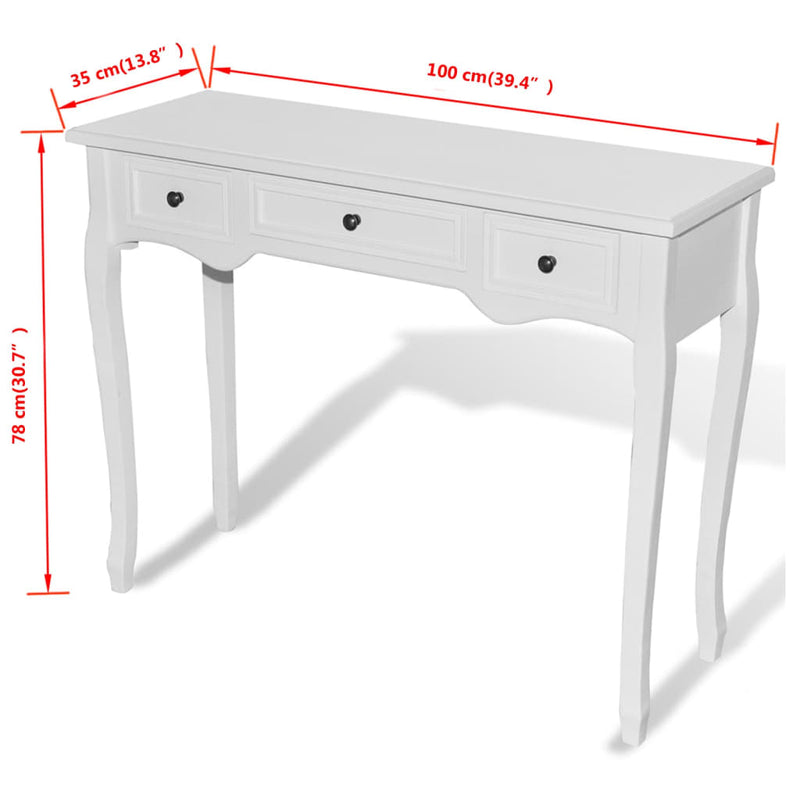 Dressing Console Table with 3 Drawers